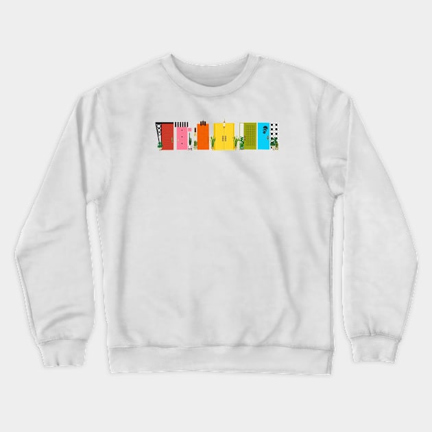 Row of Mod Doors Crewneck Sweatshirt by jenblove